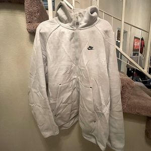 White/Gray colored Nike Zip-Up Jacket